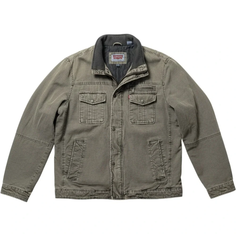 Levis Field Jacket Mens XL Brown Gorpcore Rugged Canvas Quilted Utility Coat